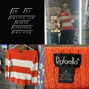Orange and White Sweater